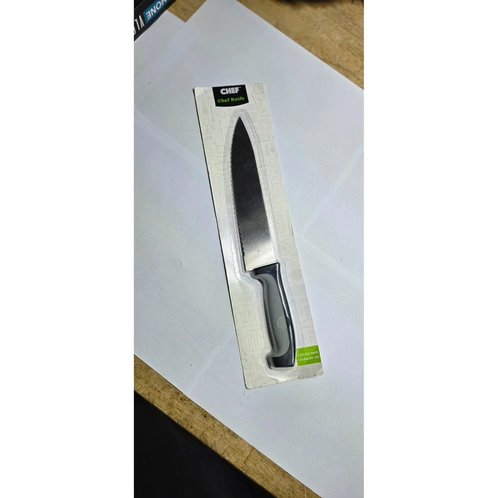 chef knife 7 inch blade soft grip handle , dishwasher safe